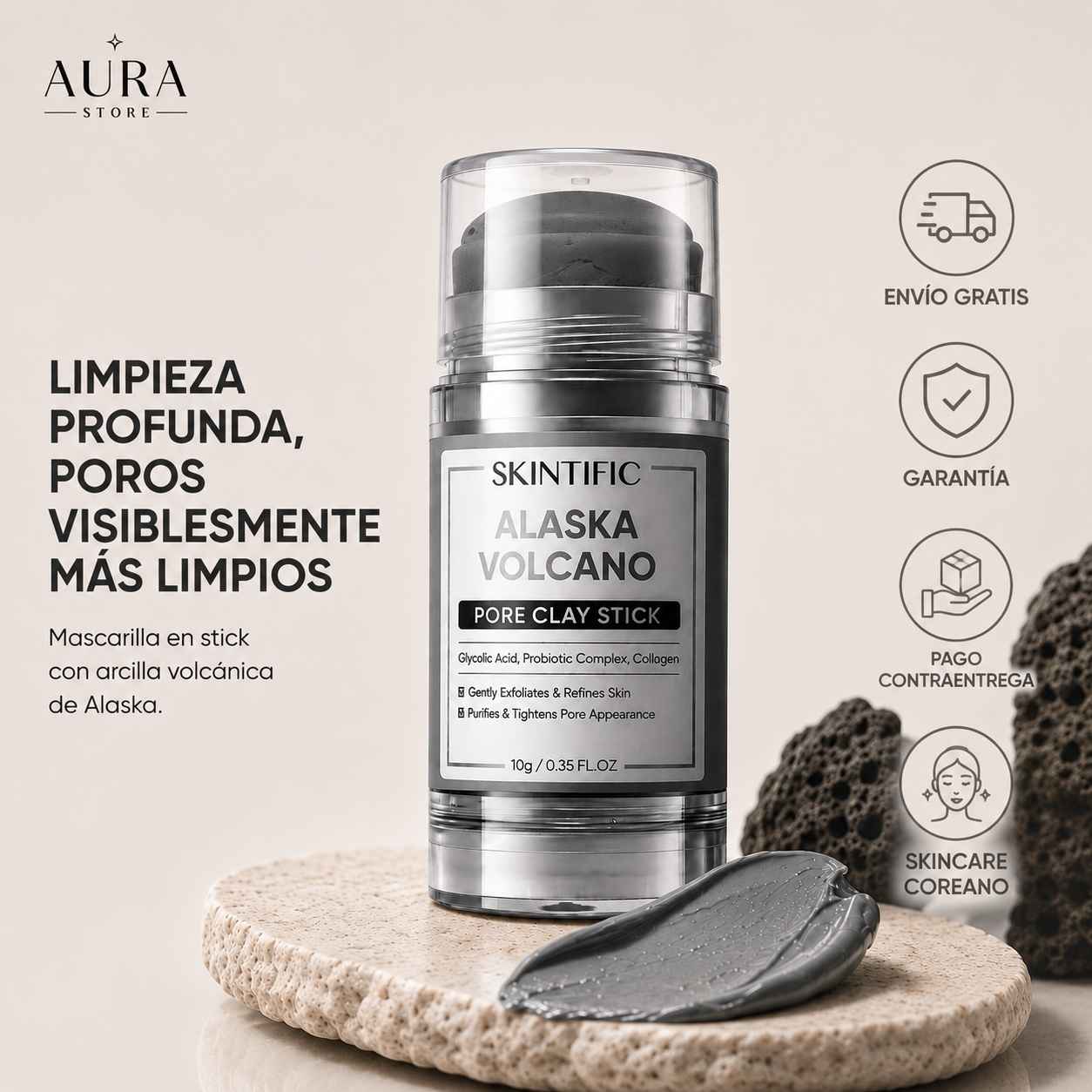 Skintific Alaska Volcano | Mascarilla en Barra para Limpieza Profunda de Poros