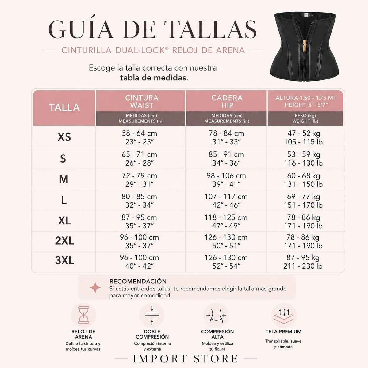 Cinturilla Dual-Lock® Reloj de Arena