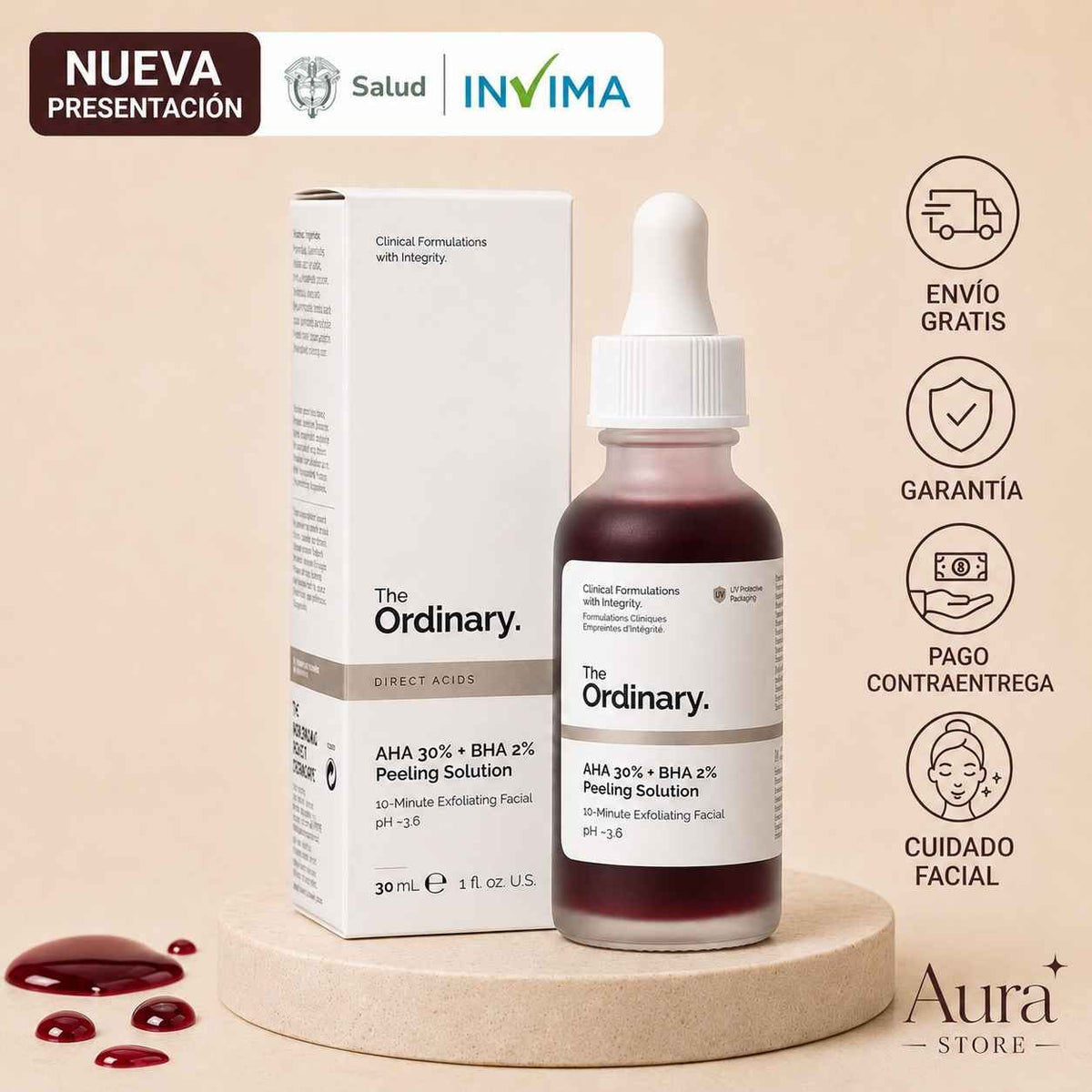 Peeling en casa AHA 30% + BHA 2% de The Ordinary