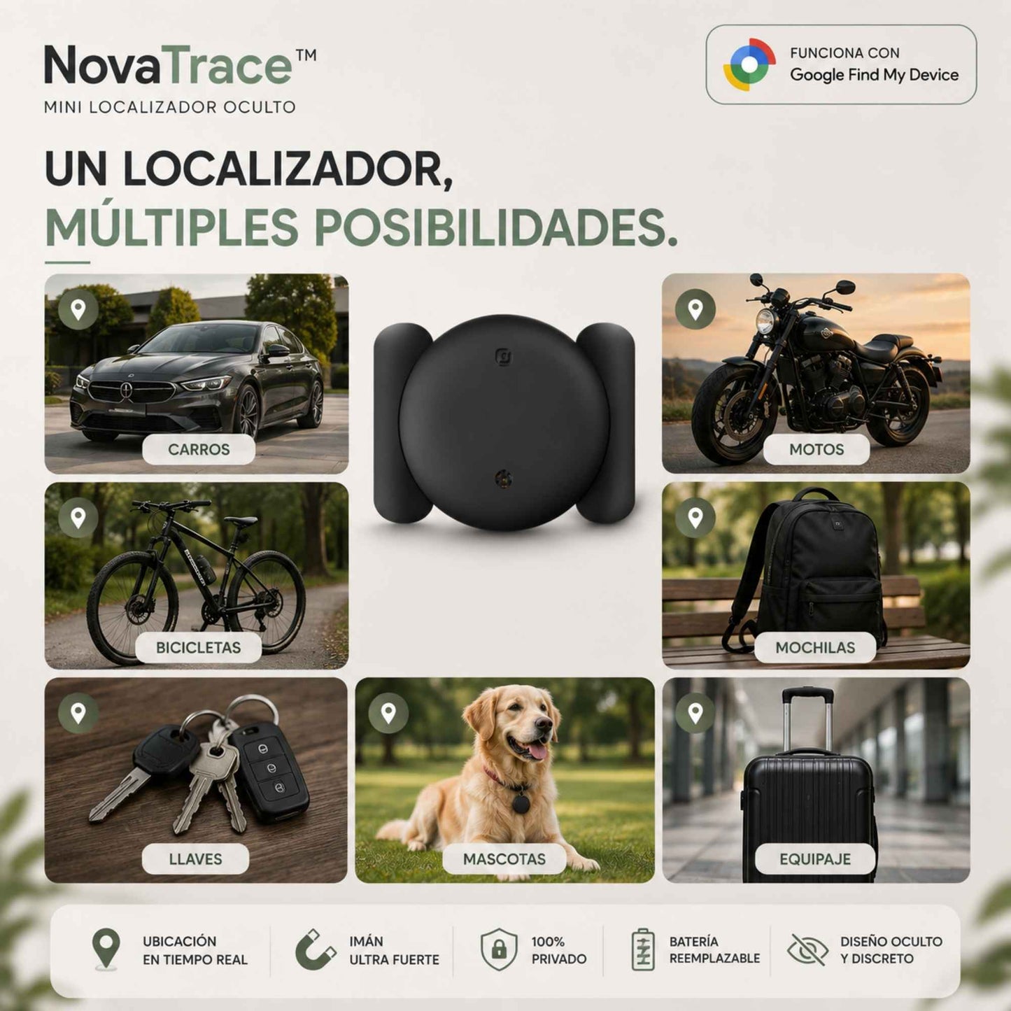 NovaTrace™: El mini localizador oculto sin pagos mensuales.
