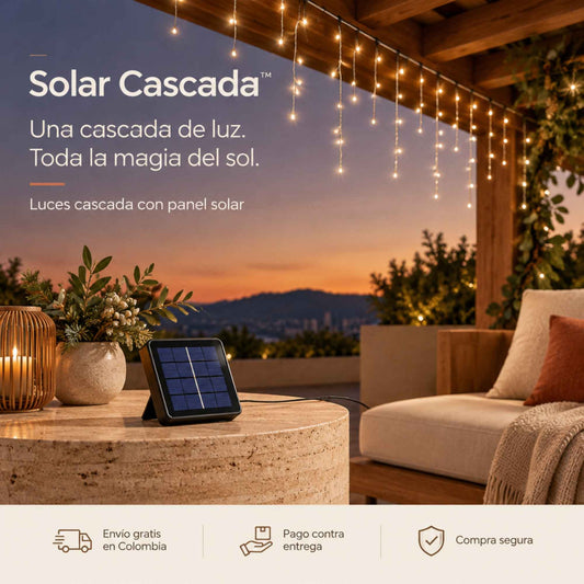 Solar Cascada™ | Ilumina tus noches sin depender de un enchufe (3M X 80CM)(6Mx80CM)(9Mx80CM)