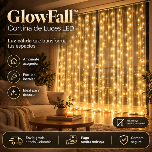 GlowFall™ | Cortina de luces led (3x3 m) 360 luces