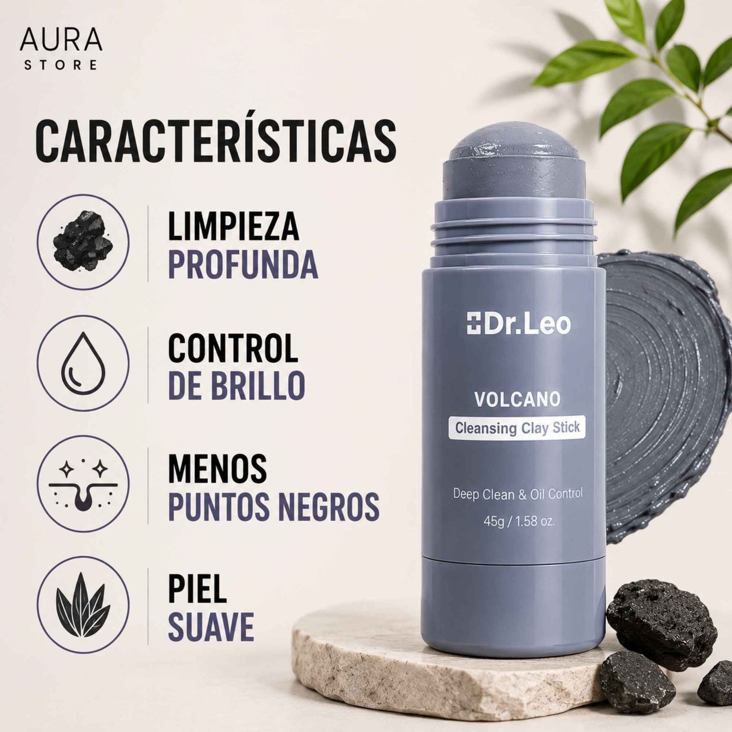 Dr. Leo Volcano Cleansing Clay Stick | Limpiador Facial en Barra