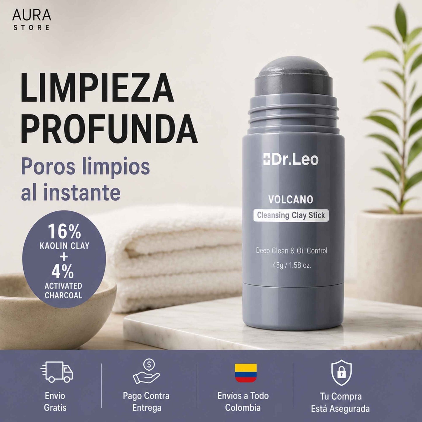 Dr. Leo Volcano Cleansing Clay Stick | Limpiador Facial en Barra