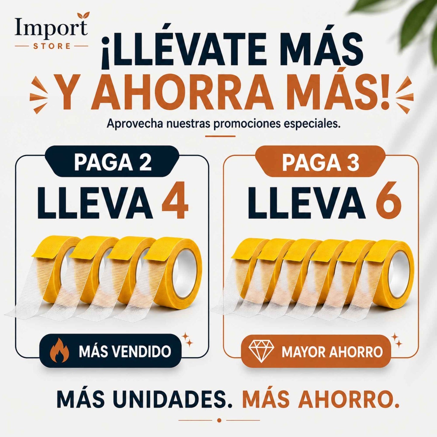 Cinta doble faz de malla reforzada: PAGA 1 LLEVA 2