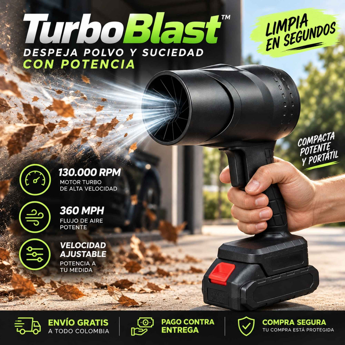 TurboBlast™ | Potencia de aire para limpiar en segundos