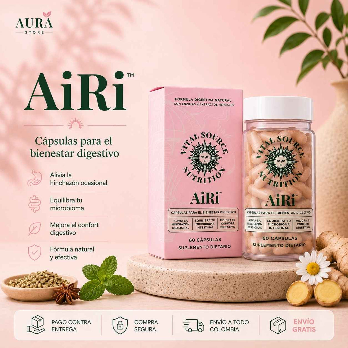 AiRi: Cápsulas Naturales para la digestión y la pesadez