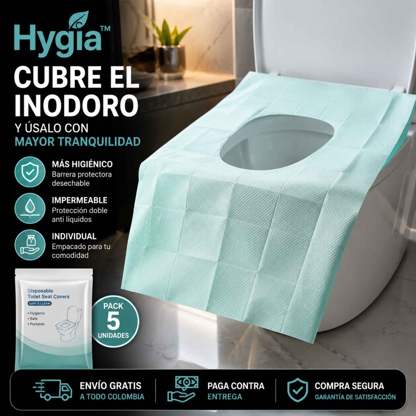 Hygia™ | Protección higiénica desechable a donde quiera que vayas
