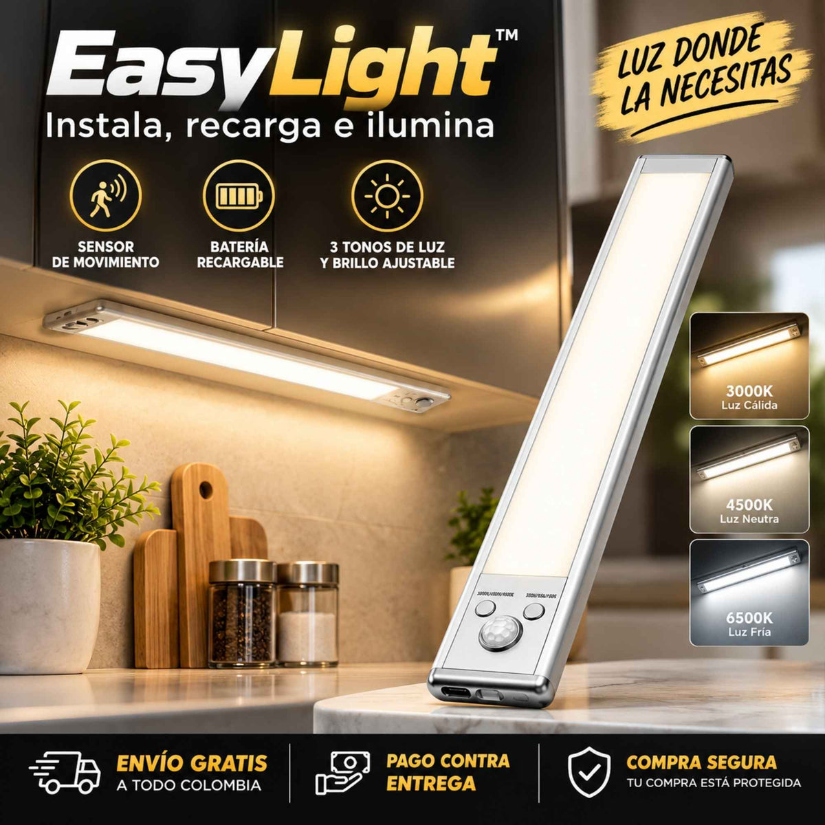 EasyLight™ | Instala, recarga e ilumina