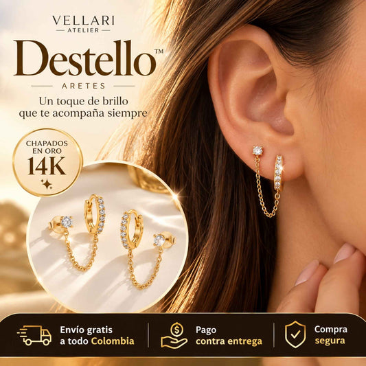 Vellari Atelier | Aretes Destello™ Chapados en Oro 14K