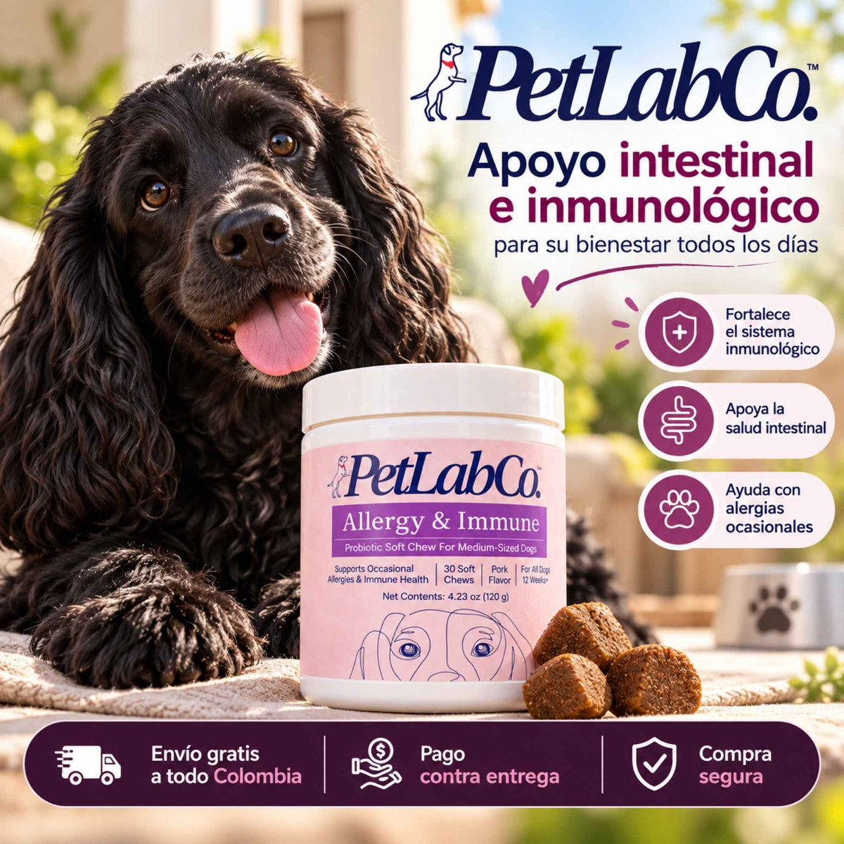 PetLabCo.™ Probióticos para Perros | Apoyo Digestivo, Intestinal e Inmunológico