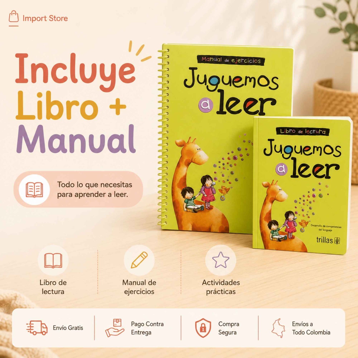 Kit Juguemos a Leer: El método definitivo para aprender jugando. (Libro de ejercicios + manual)