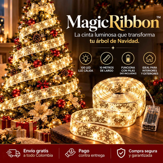 MagicRibbon™ | La cinta luminosa que transforma tu árbol de Navidad. (10 m x 100 luces)