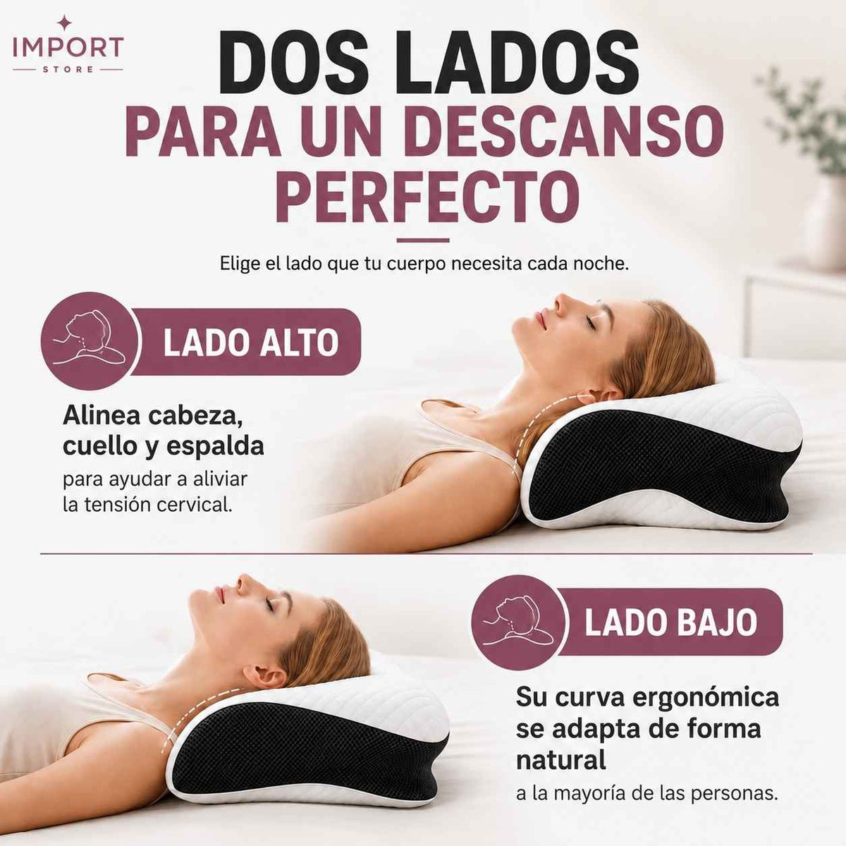 OrthoSleep™ Despierta sin dolor: Almohada Cervical Ergonómica para un descanso profundo