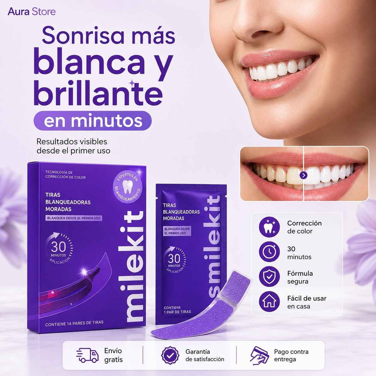 SMILEKIT: Dientes Notablemente Más Blancos en Solo 30 Minutos.