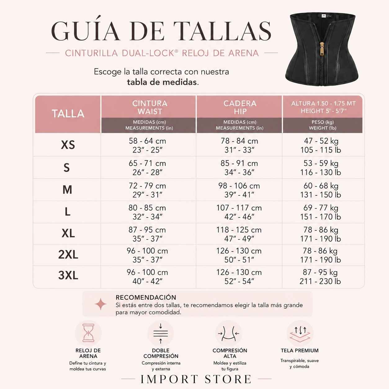 Cinturilla Dual-Lock® Reloj de Arena