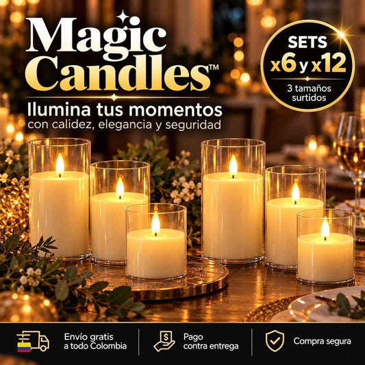 Magic Candles™ | Set de Velas LED Decorativas con Luz Cálida