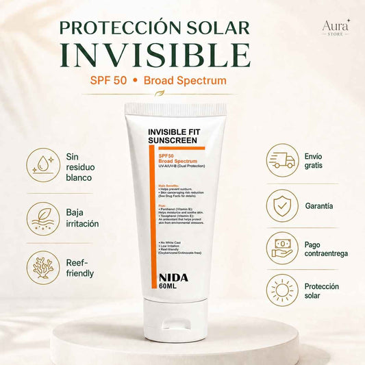 Protector Solar NIDA Invisible Fit Sun Cream SPF50+