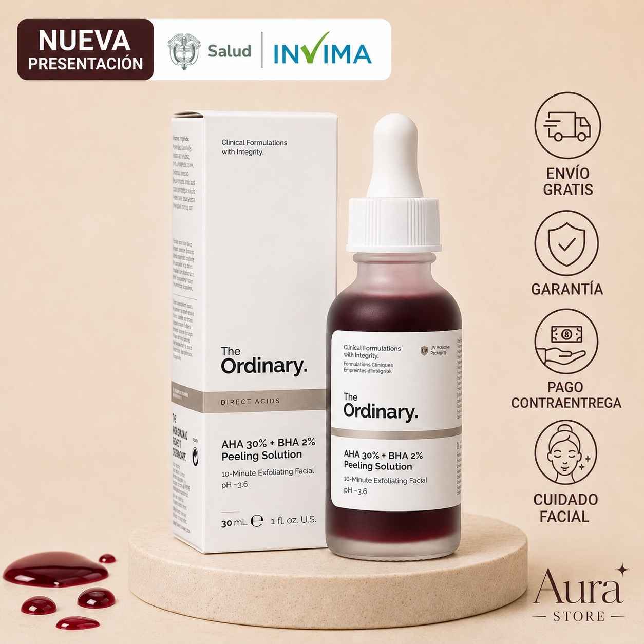 Peeling en casa AHA 30% + BHA 2% de The Ordinary